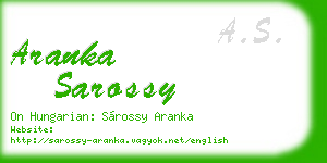 aranka sarossy business card